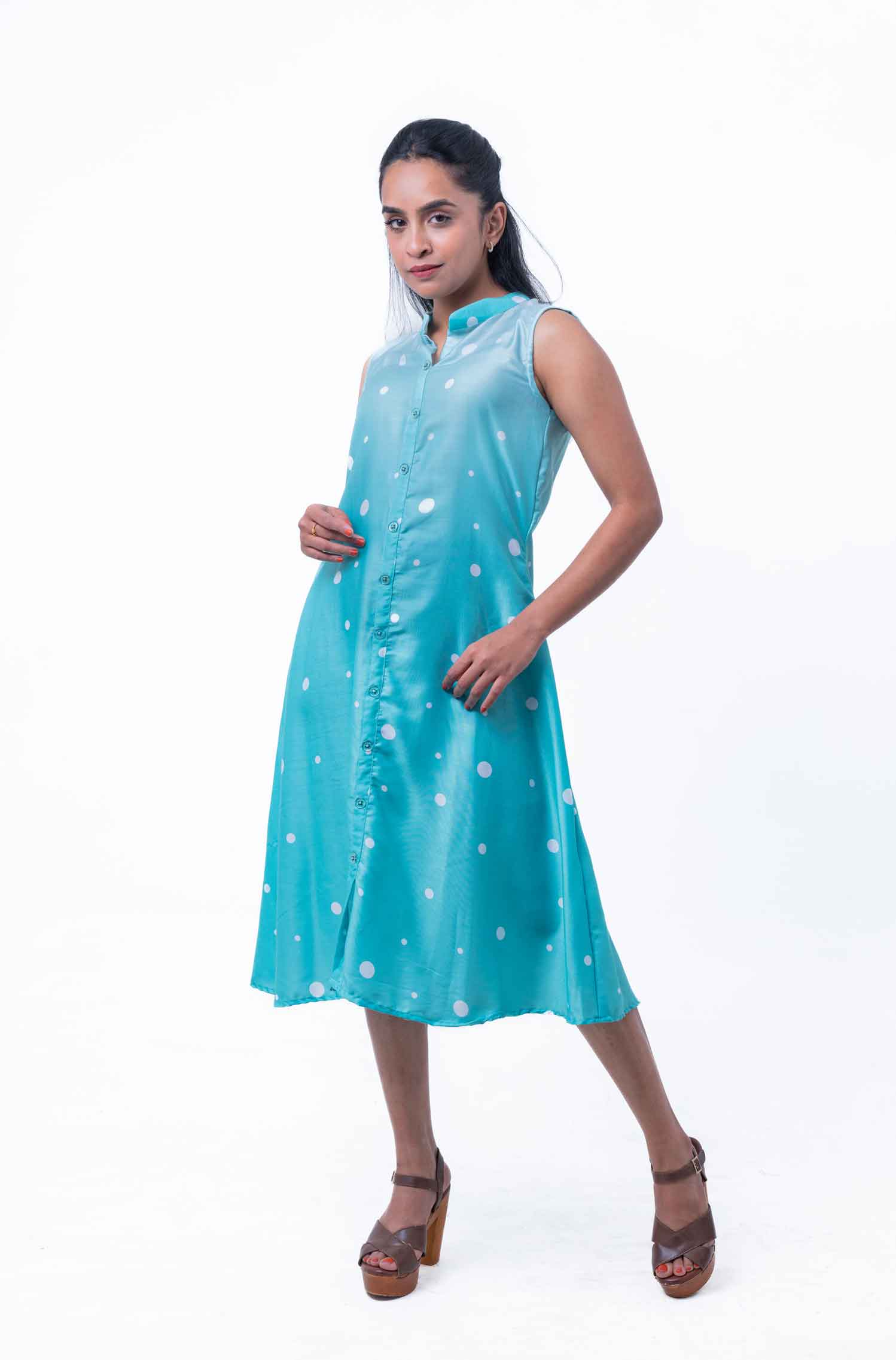 Mint green ombre polka dots dress - Cham Design Studio Mint green ombre polka dots dress - Cham Design Studio
