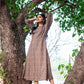 Black geometric print rayon dress