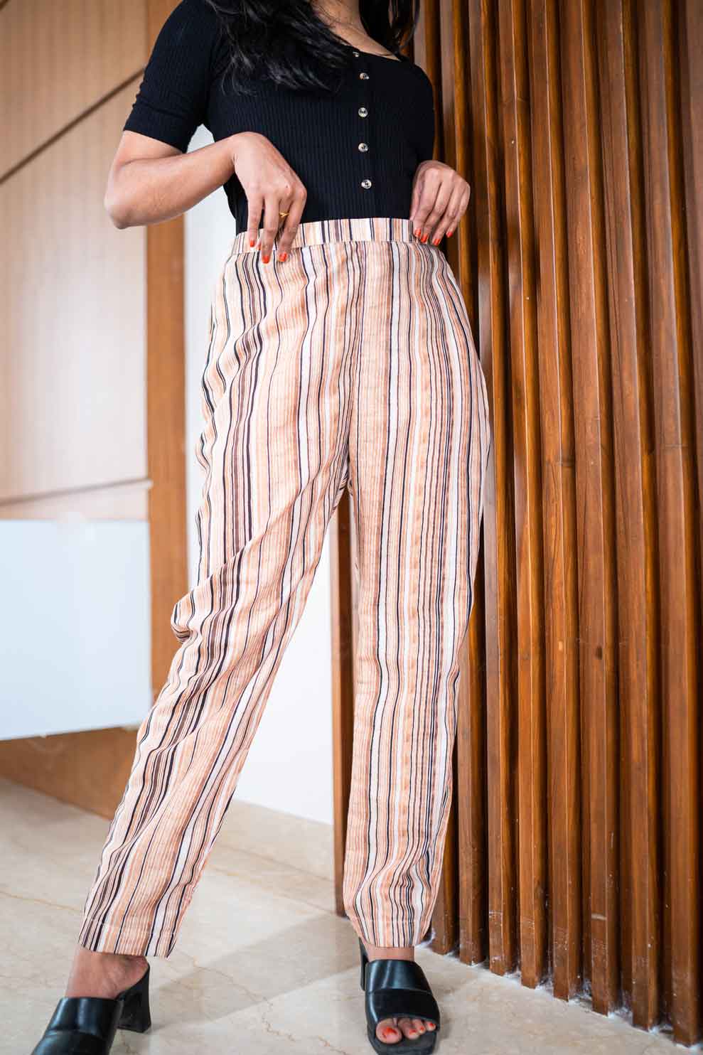 Striped Straight trousers