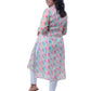 White and pink floral kota kurta