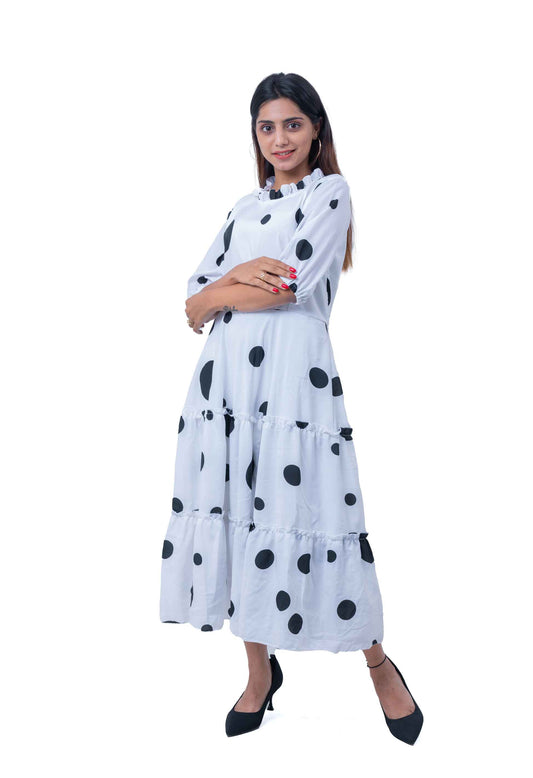 Black and white polka dots dress