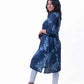 Blue cotton printed kurta
