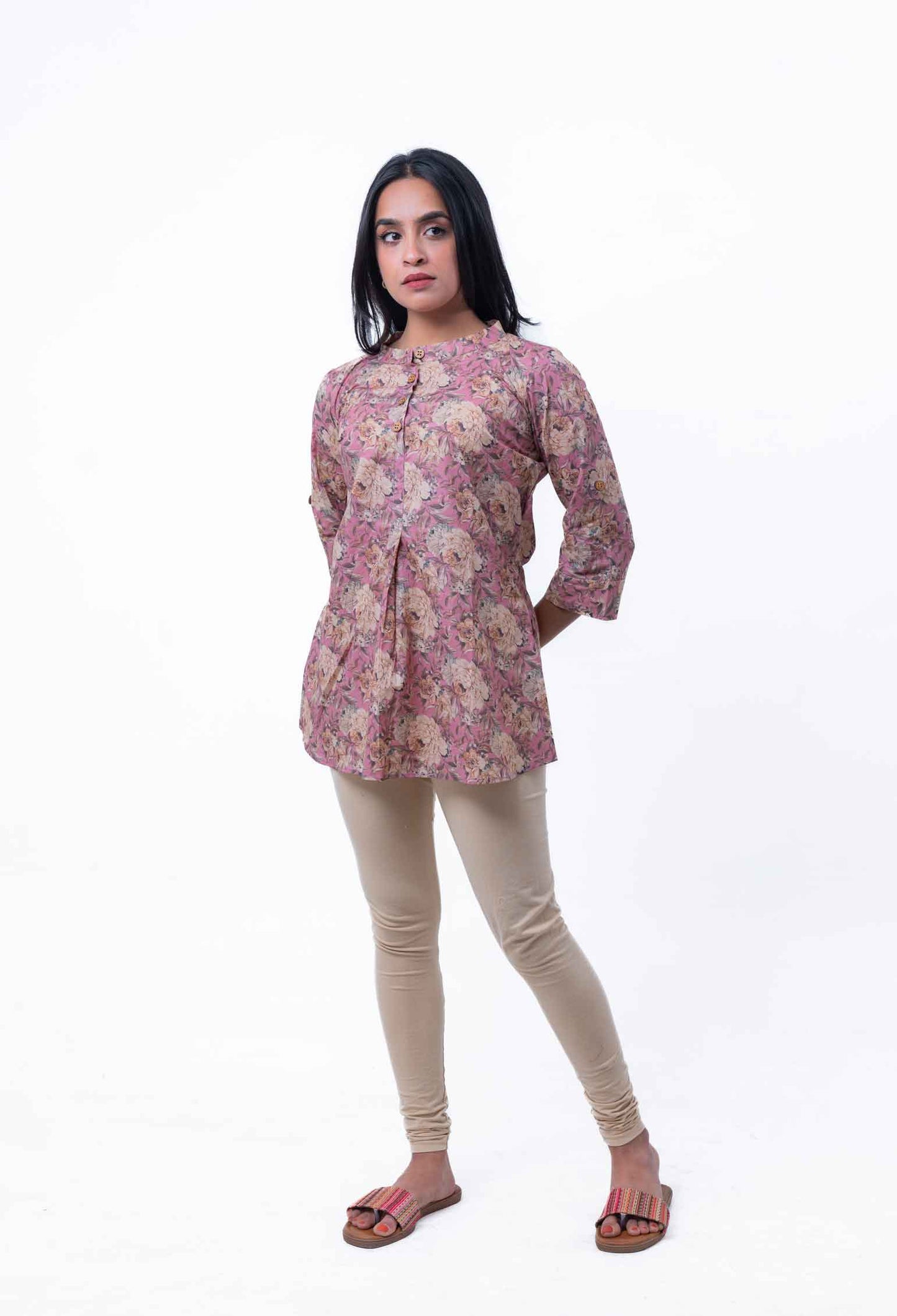 Dusty pink short kurta top